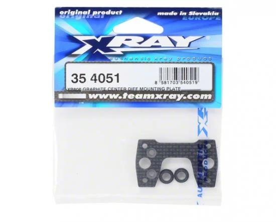 XRay XB808 Graphite Center Diff Mounting Plate — image 2 of 3
