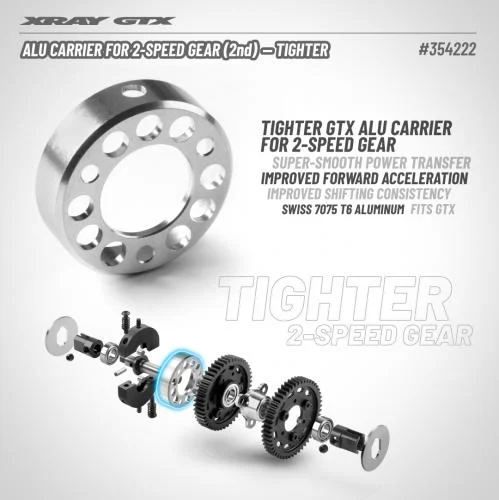 XRay Carrier For 2-Speed Gear (2nd) - Tighter - Swiss 7075 T6 — image 2 of 2