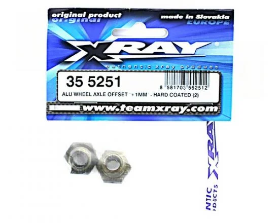 XRay Aluminium Wheel Axle Offset +1mm - Hard Coated (2) — image 2 of 2