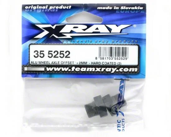 XRay Aluminium Wheel Axle Offset +2mm - Hard Coated (2) — image 2 of 2