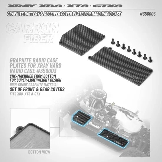 XRay Graphite Battery And Receiver Cover Plate For Hard Radio Case — image 2 of 2