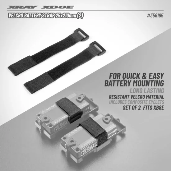 XRay Velcro Battery Strap 25X210mm (2) — image 2 of 2