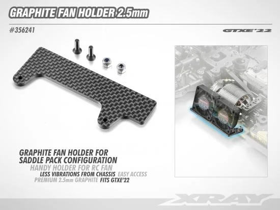 XRay Gtx8E Graphite Fan Holder 2.5mm — image 2 of 2