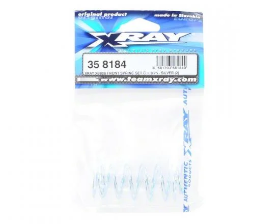 XRay XB808 Front Spring Set C = 0.75 - Silver (2) &mdash; image 2 of 4
