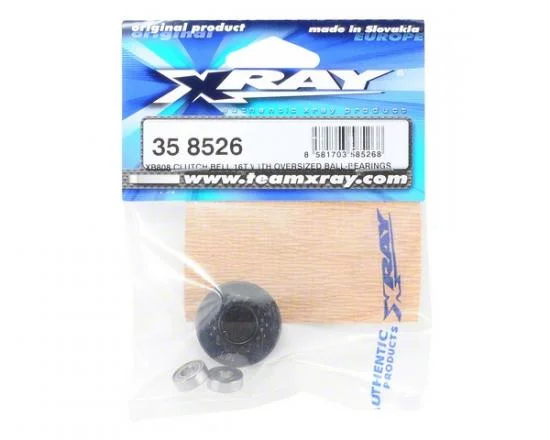 XRay XB808 Clutch Bell 16T With Oversized 5X12X4mm Ball-Bearings - V2 &mdash; image 2 of 3