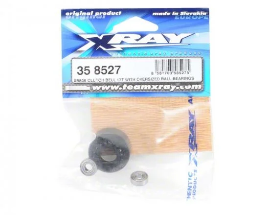 XRay XB808 Clutch Bell 17T With Oversized 5X12X4mm Ball-Bearings - V2 — image 2 of 3