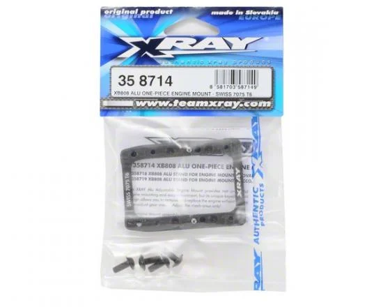 XRay XB808 Aluminium One-Piece Engine Mount - Swiss 7075 T6 - Hard Coated &mdash; image 2 of 7