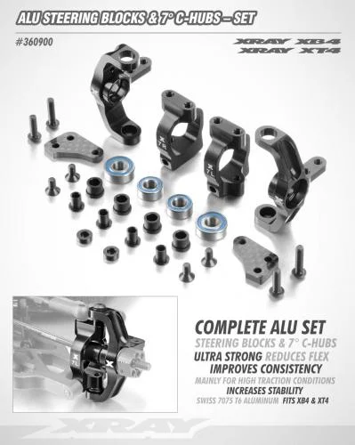XRay Aluminium Steering Blocks And 7 C-Hubs - Set &mdash; image 2 of 2