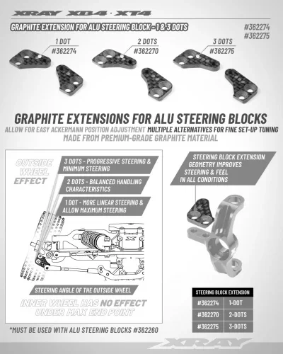 XRay Graphite Extension For Aluminium Steering Block (1 1) - 1 Dot — image 2 of 2
