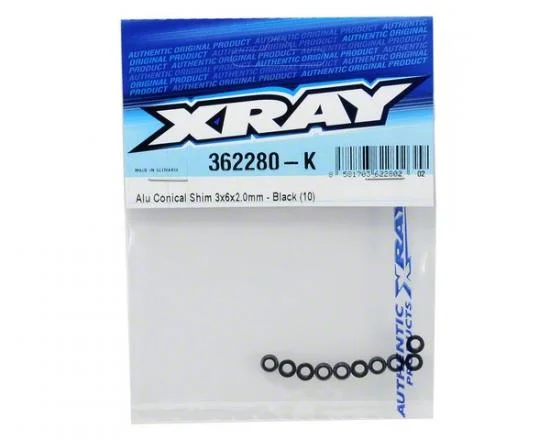 XRay Aluminium Conical Shim 3X6X2.0mm - Black (10) — image 3 of 3