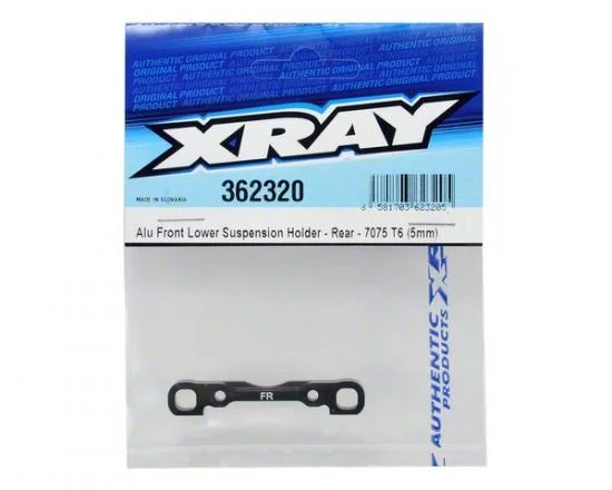 XRay Aluminium Front Lower Susp. Holder - Rear - 7075 T6 (5mm) — image 2 of 2