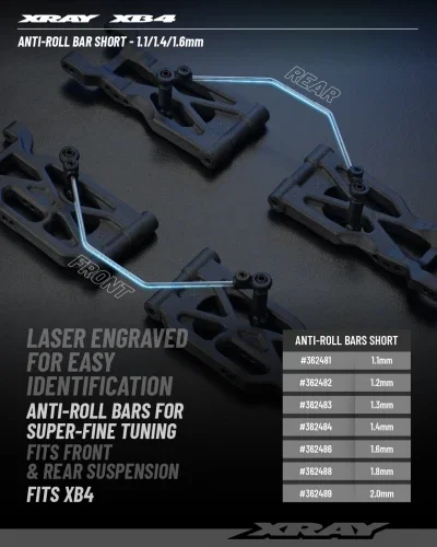 XRay Anti-Roll Bar - Short - 1.4mm &mdash; image 2 of 2