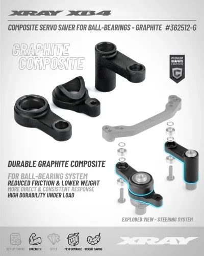 XRay Composite Servo Saver For Ball-Bearings - Graphite &mdash; image 2 of 2