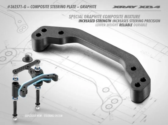 XRay Composite Steering Plate - Graphite — image 3 of 3