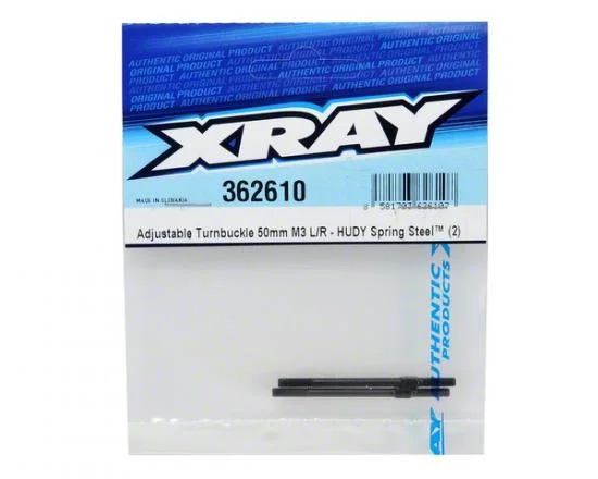 XRay Adjustable Turnbuckle 50mm M3 L/R - Hudy Spring Steel (2) — image 2 of 2