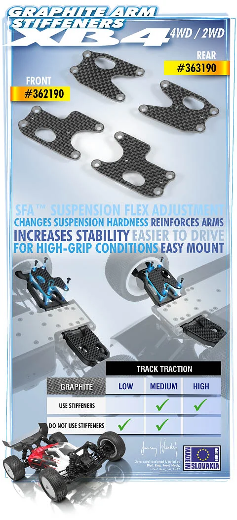 XRay Graphite Front Lower Arm Plate 1.6mm (L+R)