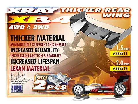 XRay Lexan Rear Wing 1.5mm (2)