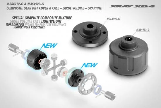 XRay Composite Gear Differential Case - Large Volume - Graphite &mdash; image 3 of 3