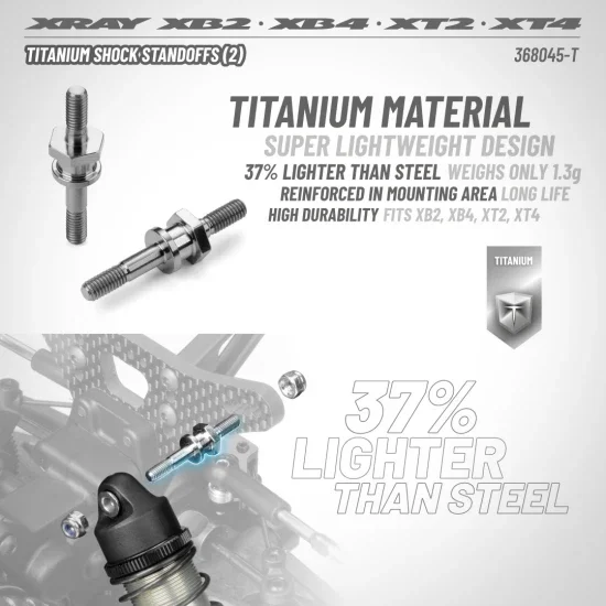 XRay Titanium Screw Shock Pivot Ball With Hex (2) — image 2 of 2