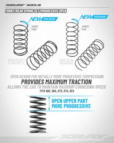 XRay Front Spring Set Progressive Open L 41mm - 2 Dots (2) — image 2 of 3