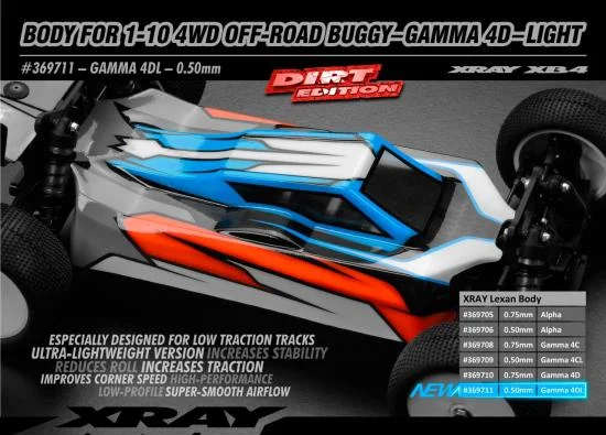 XRay Body For 1:10 4WD Off-Road Buggy - Gamma 4D - Light &mdash; image 2 of 3