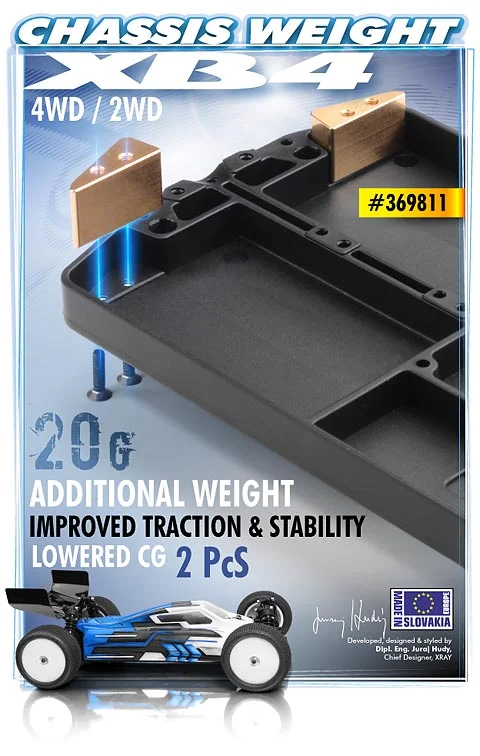 XRay Brass Chassis Weight 20G (2) &mdash; image 2 of 2