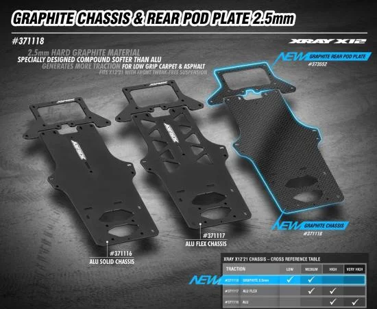 XRay X1221 Graphite Chassis 2.5mm &mdash; image 3 of 3
