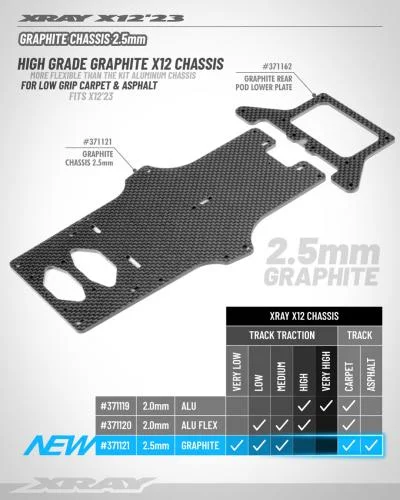 XRay X1223 Graphite Chassis 2.5mm — image 2 of 2