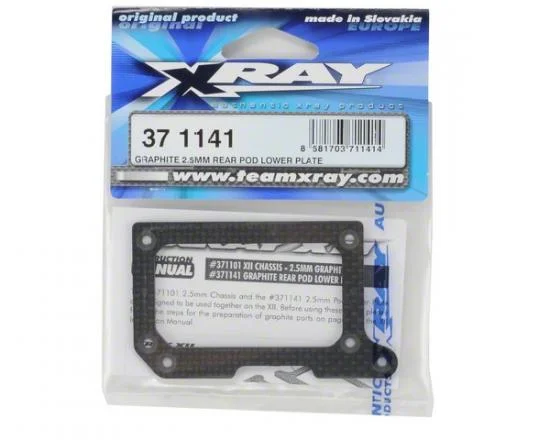 XRay Graphite 2.5mm Rear Pod Lower Plate — image 2 of 4