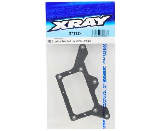 XRay X12 Graphite 2.5mm Rear Pod Lower Plate — image 2 of 2