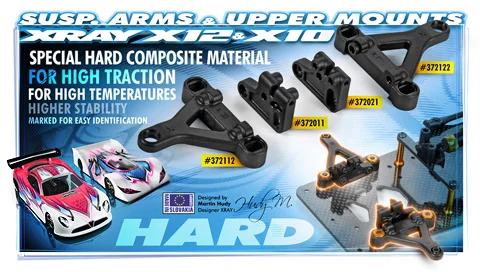 XRay Composite Front Upper Arm Mount - Left - Hard