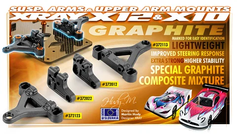 XRay Composite Front Upper Arm Mount - Right - Graphite