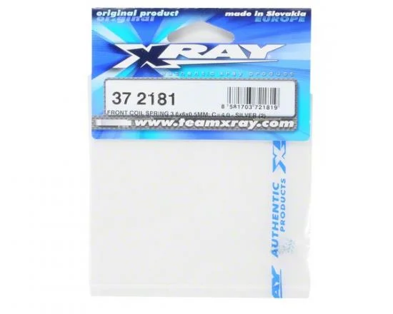 XRay Front Coil Spring 3.6X6X0.5mm; C=4.0 - Silver (2) &mdash; image 2 of 4