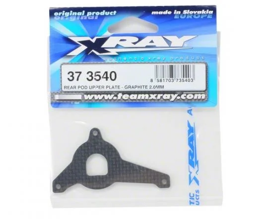 XRay Rear Pod Upper Plate - Graphite 2.0mm — image 2 of 3