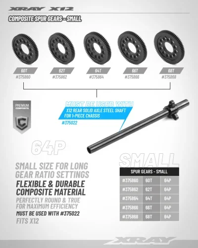 XRay Composite Spur Gear - 64T / 64P - Small — image 2 of 2