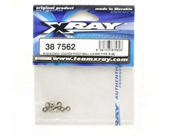 XRay M18 Nickel Coated Pivot Ball 5.8 mm Type B (8) — image 2 of 2