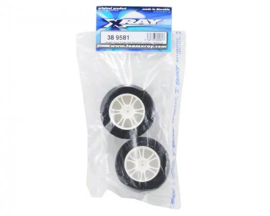 XRay M18Mt Rear Foam Tire Mounted (25Deg) - White (2) — image 2 of 2