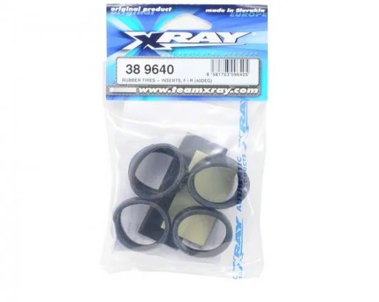 XRay Rubber Tires + Inserts, F+R (40Deg) &mdash; image 2 of 2