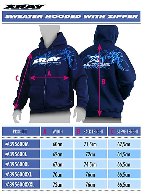 XRay Sweater Hooded With Zipper - Blue (S)