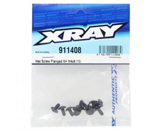 XRay Hex Screw Flanged SH M4X8 (10) — image 3 of 3