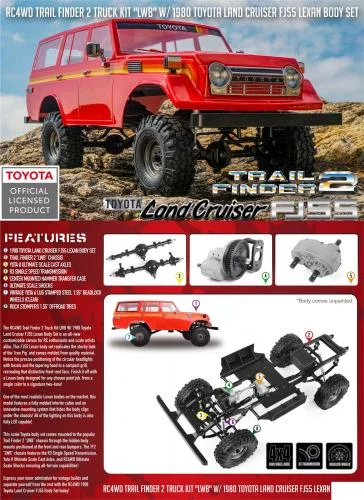 RC4WD Trail Finder 2 Truck Kit LWB W/ 1980 Toyota Land Cruiser FJ55 Lexan Body Set RC4WD — image 4 of 7