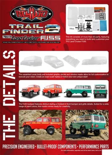 RC4WD Trail Finder 2 Truck Kit LWB W/ 1980 Toyota Land Cruiser FJ55 Lexan Body Set RC4WD — image 5 of 7
