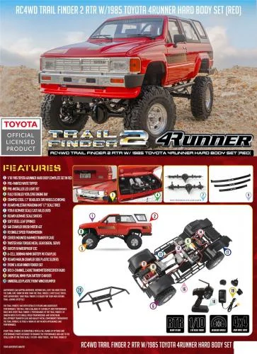 RC4WD Trail Finder 2 RTR with 1985 Toyota 4Runner Hard Body Set - Red &mdash; image 16 of 20
