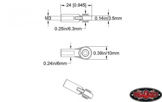 RC4WD M3 Medium Straight Plastic Rod End (20x) — image 4 of 5