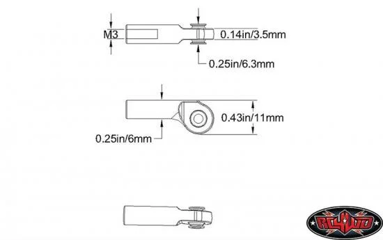 RC4WD M3 Offset Long Plastic Rod End (20x) — image 2 of 3