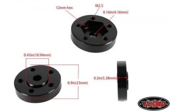RC4WD 1.9 5 Lug Steel Wheel Hex Hub x4 — image 3 of 7