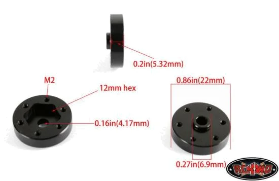 RC4WD Stamped 1.55 and 1.7 Beadlock Wheel Hex Hubs &mdash; image 5 of 7