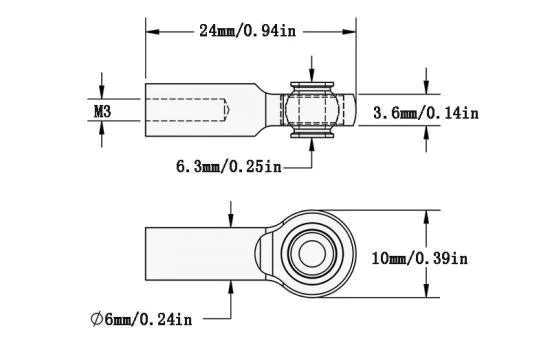 RC4WD M3 Medium Straight Aluminium Rod Ends (Silver) (10) RC4WD — image 4 of 6