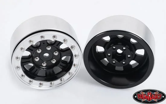 RC4WD Raceline Monster 2.2 Beadlock Wheels (Black/Silver) — image 4 of 7