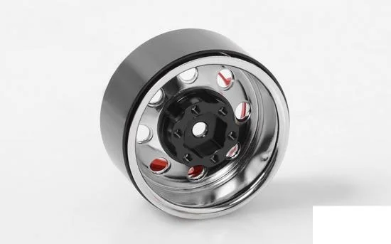 RC4WD TRO 1.7 Stamped Steel Beadlock Wheels (Red/Chrome) — image 11 of 13